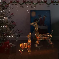 Oświetlenie świąteczne - vidaXL vidaXL Świąteczne renifery akrylowe 160 kolorowych diod LED 329792 - miniaturka - grafika 1