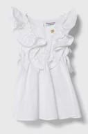Sukienki i spódniczki dla dziewczynek - Pinko Up sukienka bawełniana dziecięca kolor biały mini rozkloszowana - miniaturka - grafika 1
