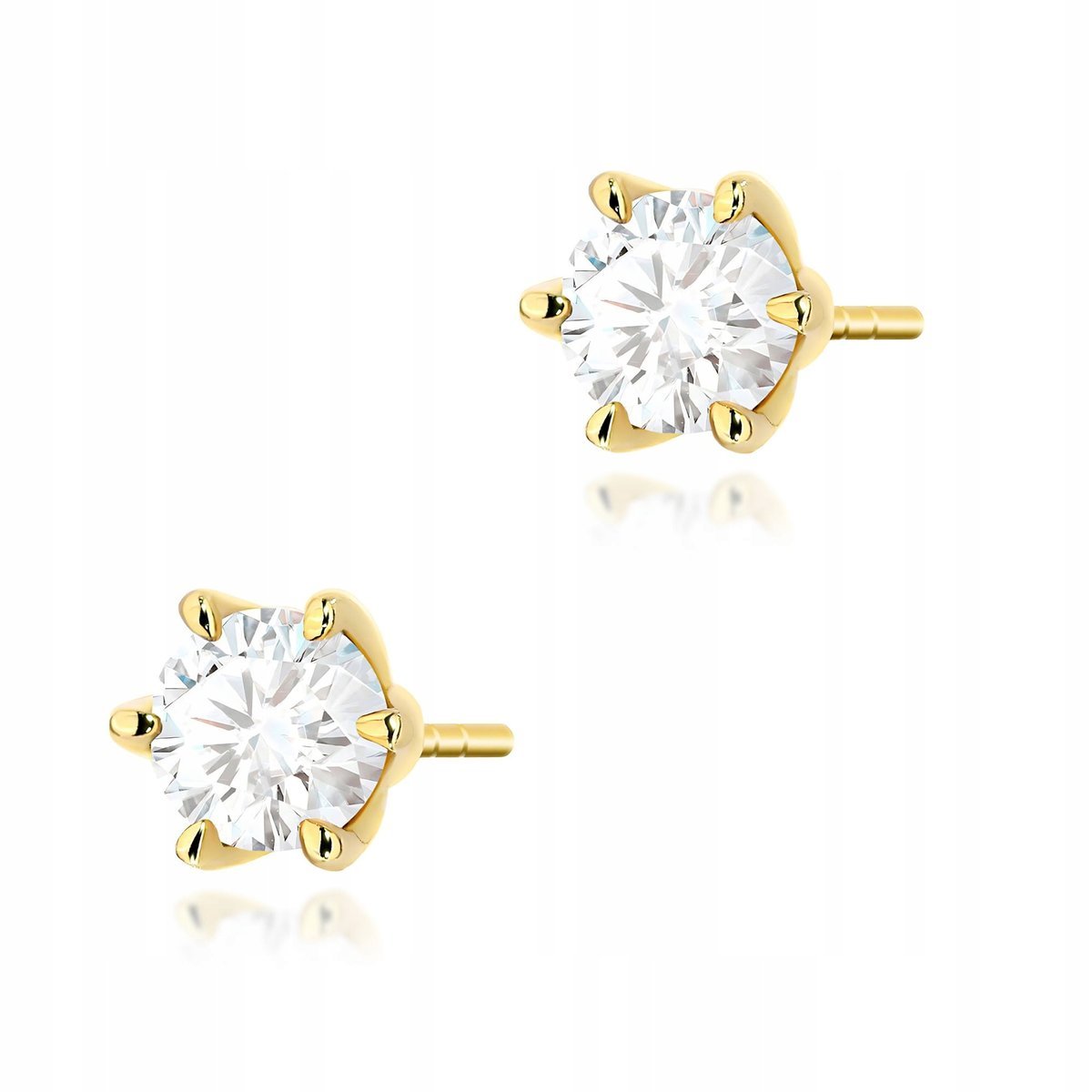 Kolczyki złote próby 585 z diamentami 0.70ct na walentynki sztyfty 2g