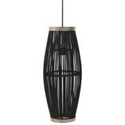 Lampy sufitowe - VidaXL Lampa wisząca, czarna, wiklinowa, 40 W, 23x55 cm, owalna, E27 289585 - miniaturka - grafika 1