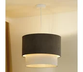 Lampy sufitowe - Duolla - Żyrandol na lince CORDUROY 1xE27/15W/230V śr. 40 cm brązowy/kremowy - miniaturka - grafika 1