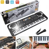 Instrumenty muzyczne dla dzieci - Keyboard Organy Elektroniczne Pianino z Mikrofonem 61 Klawiszy Zasilacz - miniaturka - grafika 1