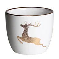 Donice - Osłonka terrakota RENI 12 x 12 x 10 cm biało-złota - miniaturka - grafika 1