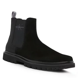 Botki męskie - Sztyblety Calvin Klein Jeans Eva Mid Chelsea Boot Suede YM0YM00764 Black/Stormfront 00T - grafika 1