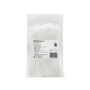 Qoltec Opaski Zaciskowe/Trytytki | 4.8 * 160Mm | Nylon Uv | Białe - Pozostałe akcesoria sieciowe - miniaturka - grafika 1