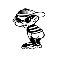 Kaski motocyklowe - Naklejka Bad Boy II - czarna - 14,5 x 11,5 cm - miniaturka - grafika 1