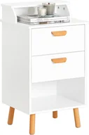 Szafki nocne - SoBuy FBT125-W Stolik nocny Szafka nocna Szafka nocna z szufladami biały - miniaturka - grafika 1
