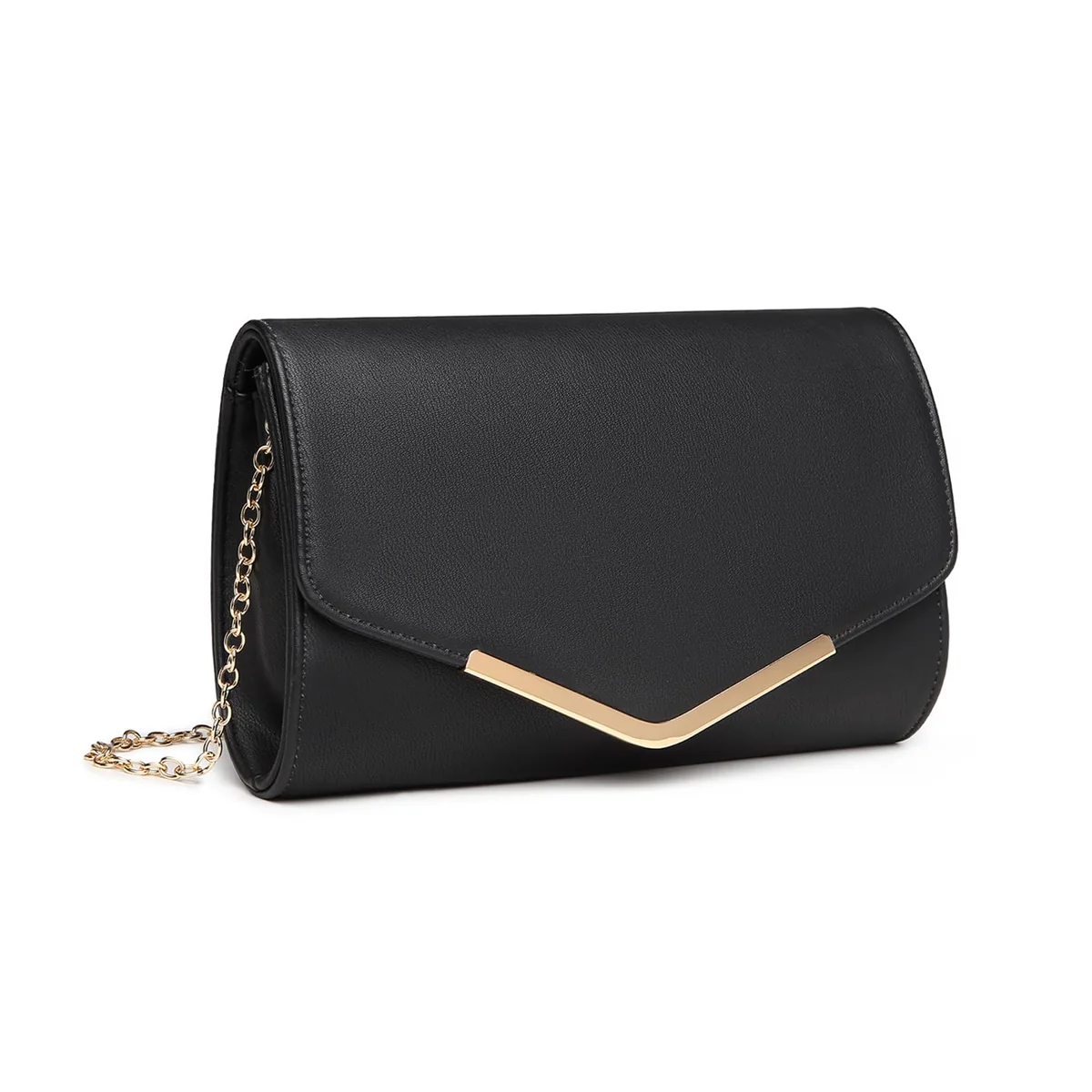 Miss Lulu Clutch damska torebka wieczorowa, torba na ramię, na imprezę, wesele, imprezę, czas wolny, mała torba na ramię, czarny