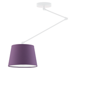 Lampy sufitowe - Biały żyrandol regulowany z fioletowym abażurem JUMA - miniaturka - grafika 1