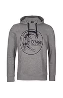 Bluzy męskie - Hoody O'Neill O'Neill Męska bluza z kapturem Circle Surfer z kapturem bluza rekreacyjna i sportowa koszulka szary Silver Melee XS N01406 - miniaturka - grafika 1