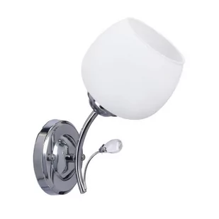 Estar lampa kinkiet chromowy E27 klosz biały 21-09425 - Lampy ścienne - miniaturka - grafika 1