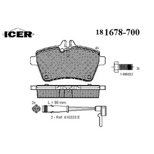 Klocki hamulcowe - komplet ICER 181678-700 - Klocki hamulcowe - miniaturka - grafika 1