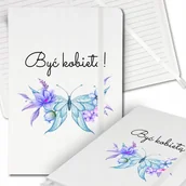 Notesy i bloczki - Notes Biały A5 Notatnik Dziennik z Gumką w Linię BYĆ KOBIETĄ Wiele Wzorów - miniaturka - grafika 1