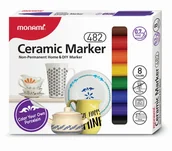 Kredki, ołówki, pastele i pisaki - Markery do ceramiki 8 kolorów 482 Monami - miniaturka - grafika 1