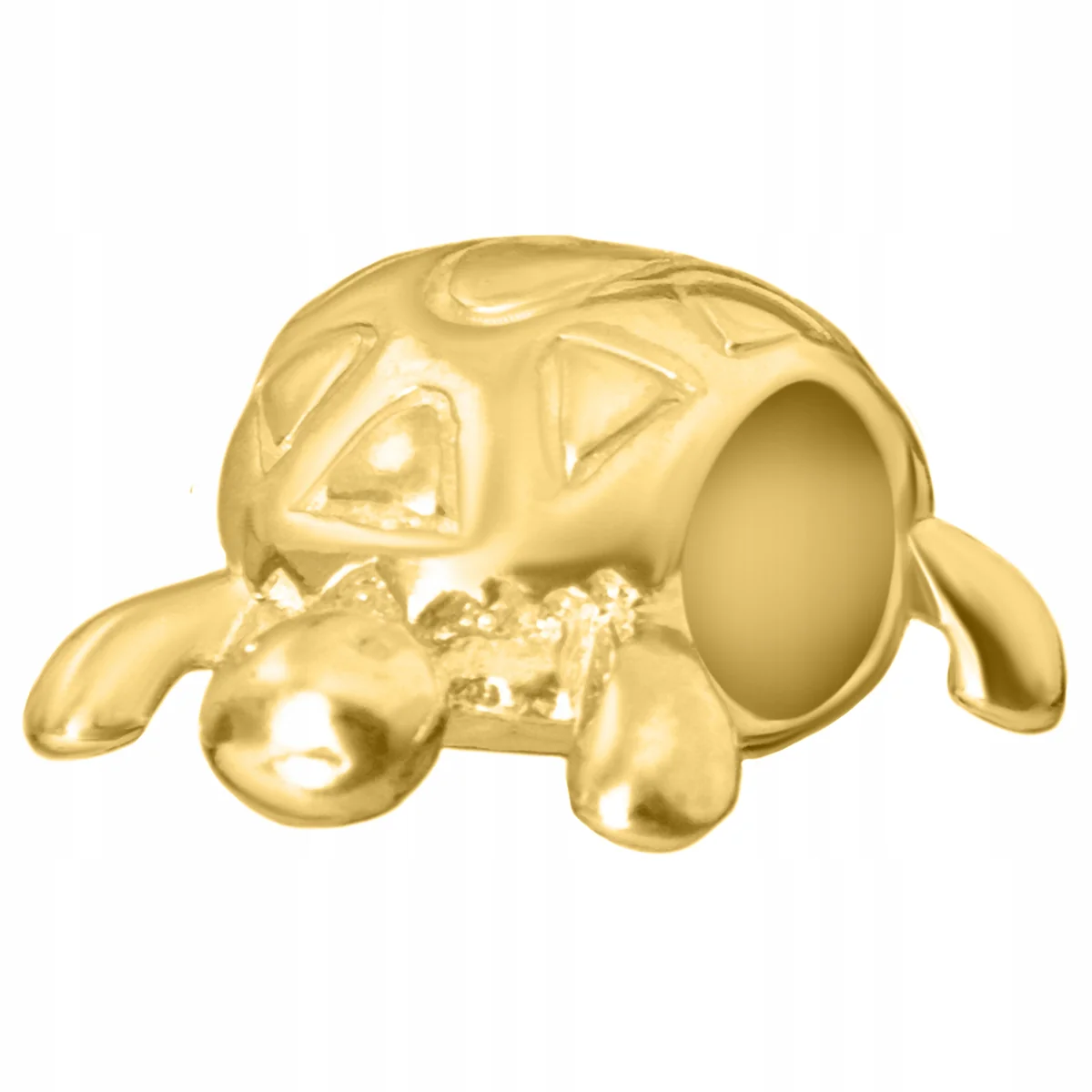 Złoty CHARMS z Żółwikiem POZŁACANY 585 Żółw Beads Żółwik Morski SREBRO 925