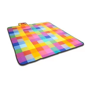 Duży Tęczowy Koc Piknikowy W Kratę 150 X 180 Cm - Koce piknikowe - miniaturka - grafika 1