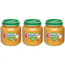 BoboVita Brzoskwinie i jabłka po 4 miesiącu Zestaw 3 x 125 g - Desery dla dzieci - miniaturka - grafika 1