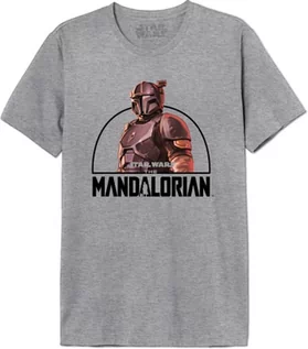 Koszulki męskie - Star Wars "Mandalorian Circle" MESWMANTS195 Koszulka męska, Melange Grey, Rozmiar XS, Szary Melange, XS - grafika 1