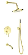 Baterie wannowe i prysznicowe - Zestaw wannowy podtynkowy Besco Veo jasne złoto BP-V-JZ - miniaturka - grafika 1
