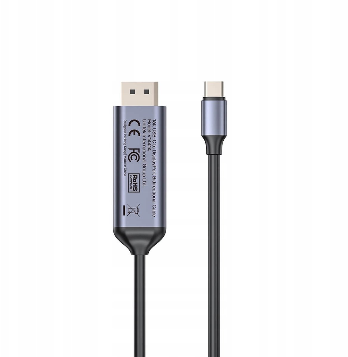 Kabel Unitek Dwukierunkowy kabel USB-C DisplayPort 16K 80Gbps HDR 1,8m V1441AGY01