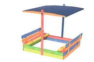 Place zabaw - Art drew Kolorowa piaskownica z daszkiem, zamykana 150x150 - KD - miniaturka - grafika 1