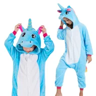 Stroje karnawałowe - Piżama Onesie Kigurumi Kostium Przebranie Lazurowy Jednorożec Dzieci 125 - 135cm - miniaturka - grafika 1