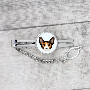 Kot Cornish Rex Spinka do krawata Męska biżuteria - Spinki do mankietów i krawatów - miniaturka - grafika 1