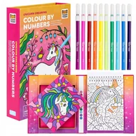 Kolorowanki, wyklejanki - Zestaw kolorowanie po numerach z flamastrami Tiger Tribe Jednorożce - miniaturka - grafika 1