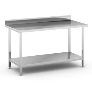 B2B Partner Stół roboczy ze stali nierdzewnej z półką, 1500 x 700 x 850 mm WT-C100813 - Stoły warsztatowe - miniaturka - grafika 1