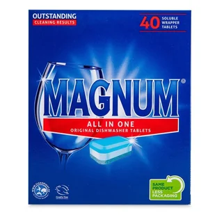 Magnum All in 1 Original 40 szt. – niemieckie tabletki do zmywarki, skuteczne czyszczenie i połysk bez smug - Środki do zmywarek - miniaturka - grafika 1