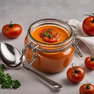 Zupy w płynie - Zupa krem z polskich smażonych pomidorów z oliwą cebulową i lubczykiem - 300g - miniaturka - grafika 1