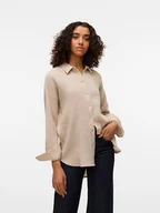 Bluzki damskie - Vero Moda Koszula w kolorze beżowym - miniaturka - grafika 1