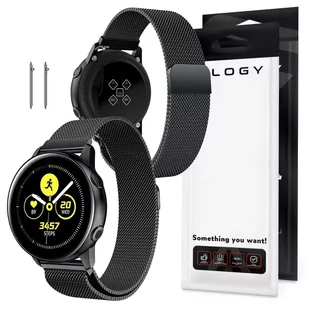 Bransoleta Uniwersalna Alogy Milanese Magnetic Strap Pasek z magnesem do smartwatcha 20mm Czarny - Akcesoria do smartwatchy - miniaturka - grafika 1