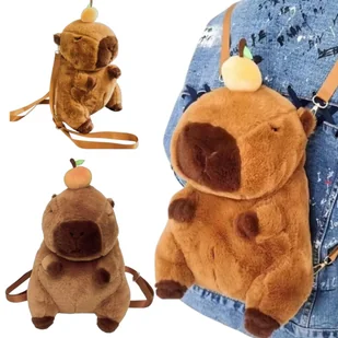 Plecak Przedszkolny Dziecięcy KAPIBARA PLUSZOWA TORBA ZWIERZAK PLUSZAK 45CM - Plecaki szkolne i tornistry - miniaturka - grafika 1