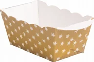 Formy do ciast - Foremki mini 7x4x4cm złote w białe gwiazdki /10 szt - miniaturka - grafika 1