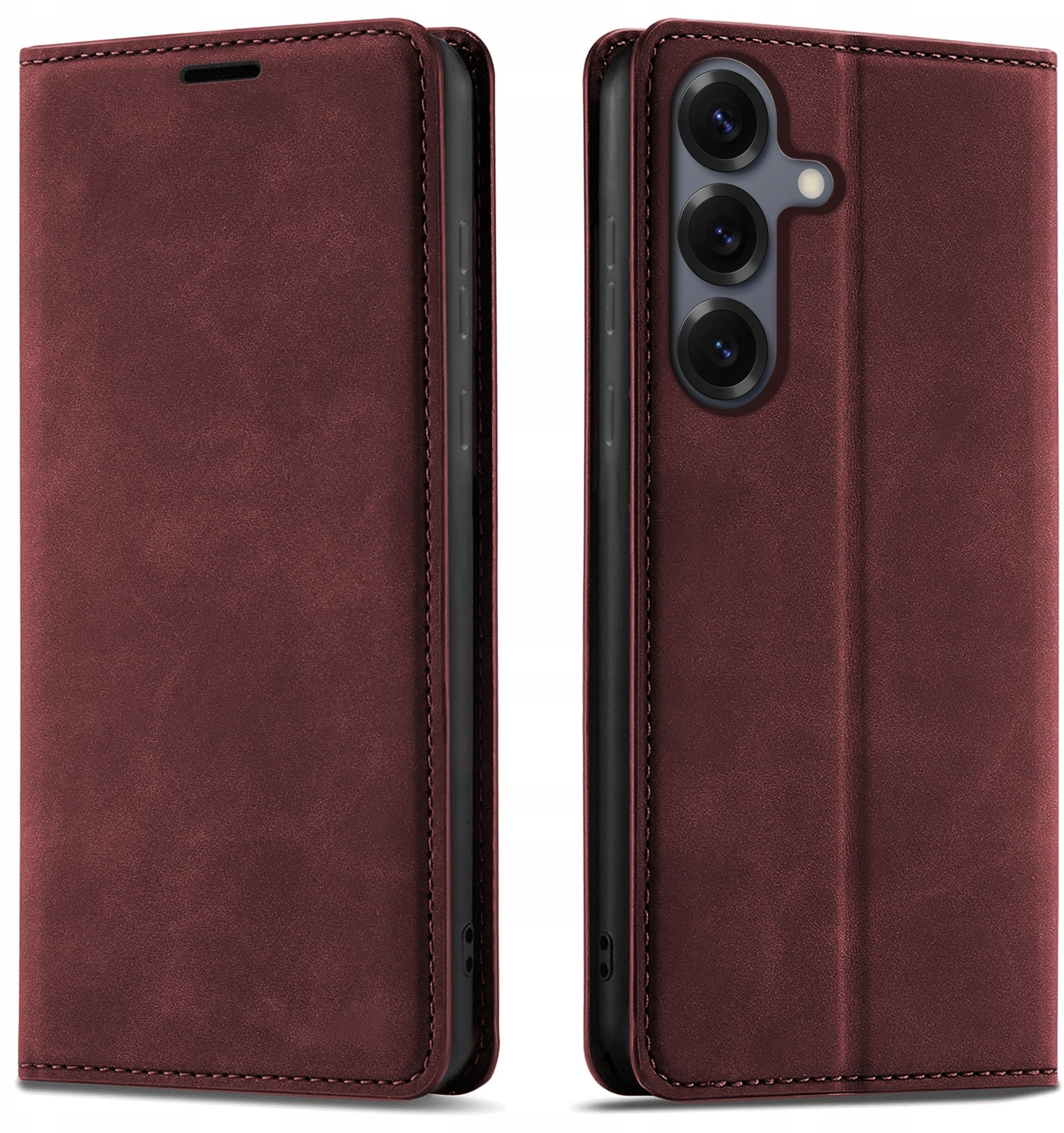 krainaGSM Etui Z Klapką Do Samsung S25 Zamykane Magnetyczne Skórzane +Szkło 9H