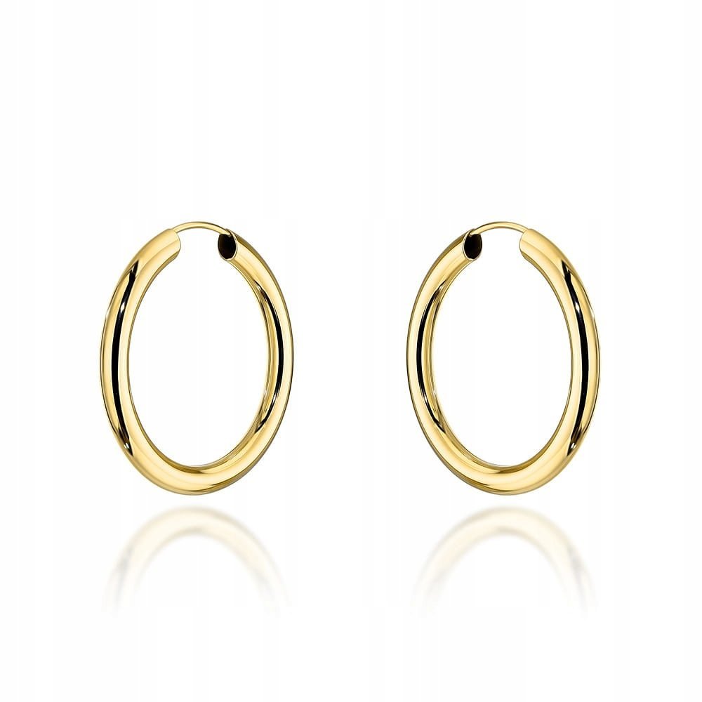 Eleganckie złote kolczyki 585 gładkie Kółka 2,2cm na prezent 1.14g14kt