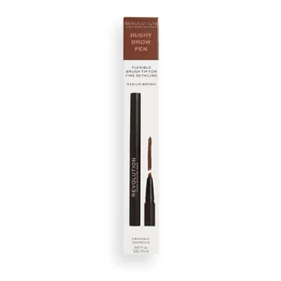 Makeup Revolution Bushy Brow Pen KREDKA DO BRWI W PĘDZELKU 03 Medium Brown - Kredki do oczu - miniaturka - grafika 2