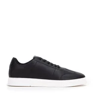 Półbuty męskie - Męskie sneakersy z ekoskóry klasyczne czarne - miniaturka - grafika 1