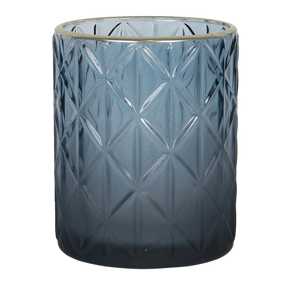 Clayre & Eef Szklany Świecznik Na Tealight Granatowy A 6GL2917L