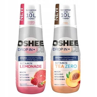 Koncentraty OSHEE Drop In Lemonade Malina Grejpfrut + Tea Brzoskwinia Zero - Syropy i koncentraty owocowe - miniaturka - grafika 1