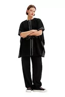Kurtki damskie - Desigual Women's Poncho_Cruces Milan, Black, One Size, czarny, jeden rozmiar - miniaturka - grafika 1