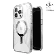 Etui i futerały do telefonów - Speck Presidio Perfect-Clear Grip ClickLock & Magsafe - Etui iPhone 15 Pro Max (Clear / Chrome Finish / Serene Silver) - miniaturka - grafika 1