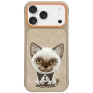 Etui i futerały do telefonów - Etui Nimmy Big Eyed Pet 2.0 Cat do iPhone 17 beżowy - miniaturka - grafika 1