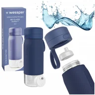 Butelki filtrujące - Zestaw Wessper butelka szklana 0,5L Blue + wkład filtrujący filtr butelki - miniaturka - grafika 1