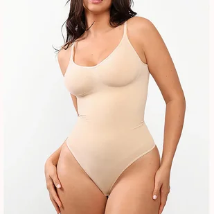 Body modelujące z wycięciem na plecach - Beżowy XL - Body - miniaturka - grafika 1