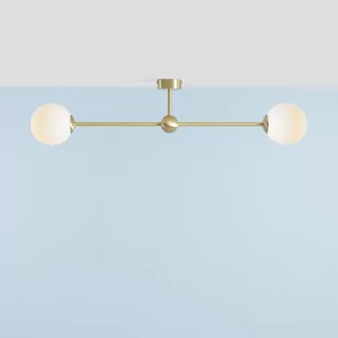 Sufitowa lampa nowoczesna Pearl do przedpokoju mosiądz biała - Lampy sufitowe - miniaturka - grafika 1