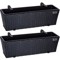 Donice - STILISTA Zestaw wiszących donic na kwiaty, czarny, 2 sztuk - miniaturka - grafika 1