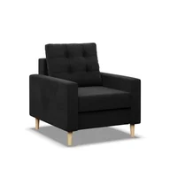 Fotele - Fotel skandynawski, Blank Mikrofaza, 75x92x88 cm, czarny - miniaturka - grafika 1