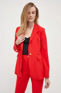 Tommy Hilfiger marynarka kolor czerwony jednorzędowa gładka - Marynarki i żakiety damskie - miniaturka - grafika 1